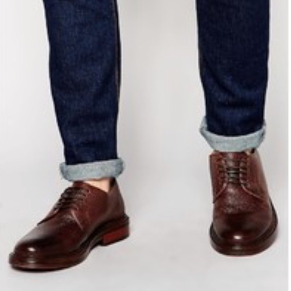 NEW Men’s Base London Maudslay Mod Scotch Leather Grain Derby Shoes.  Size 9